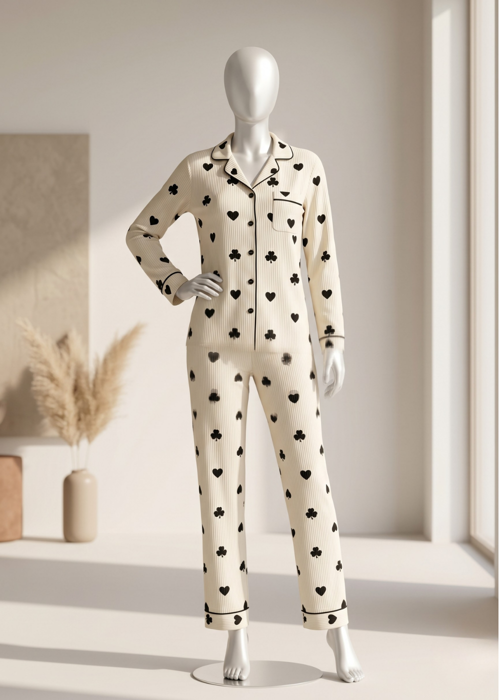 2-piece Monochrome Charm Pajama Set