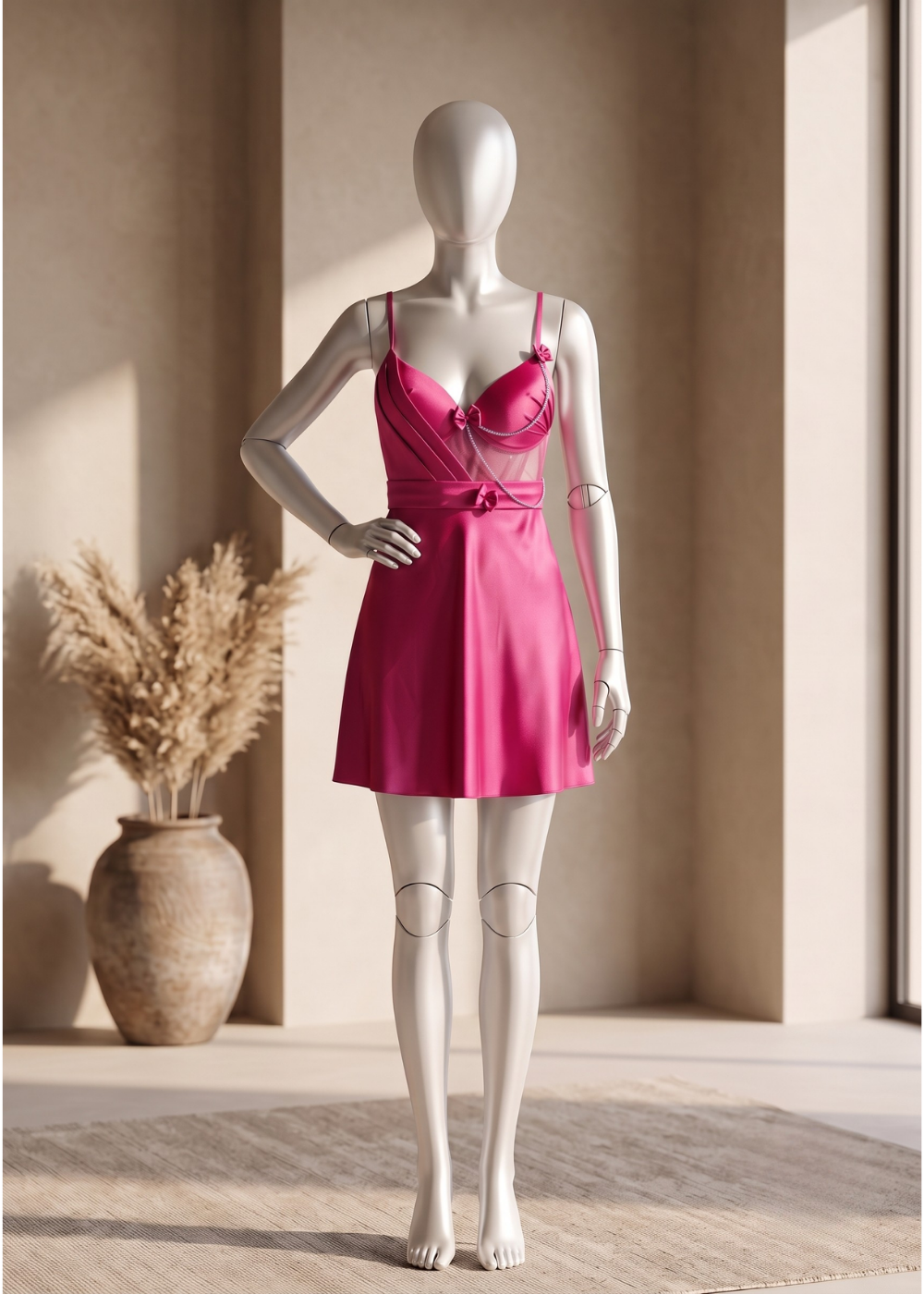 Midnight Satin Charm Babydoll