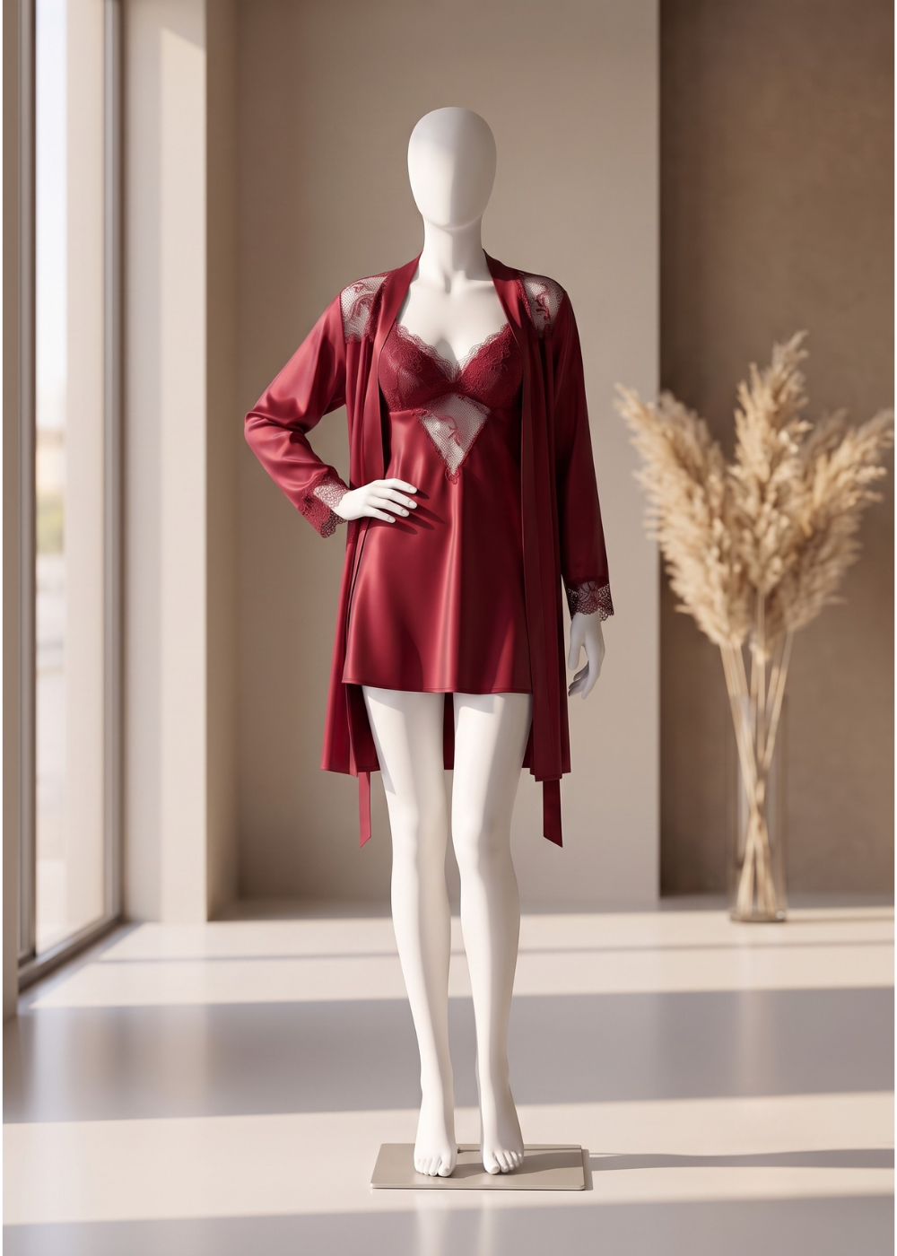2 piece Serenity Satin Robe Set