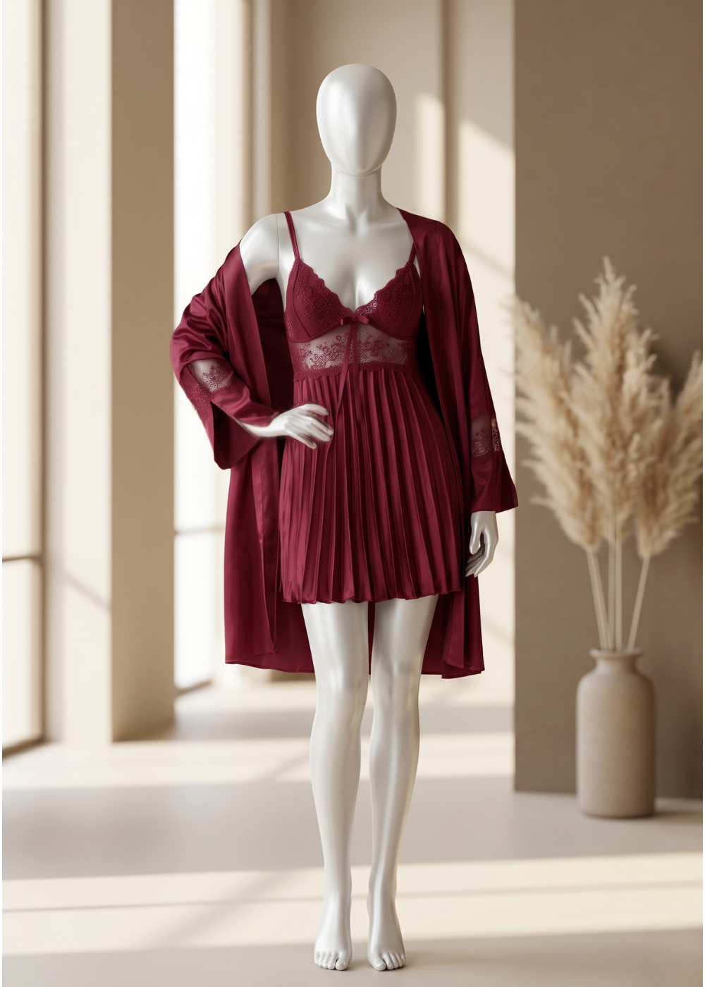 2-piece Royal Pleated Babydoll Set