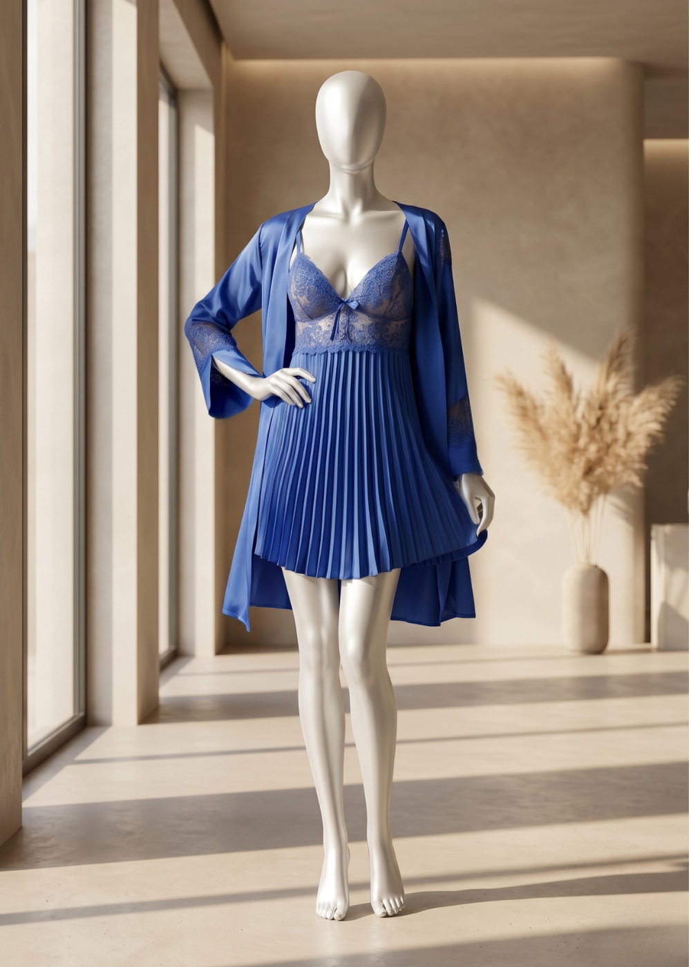 2-piece Royal Pleated Babydoll Set