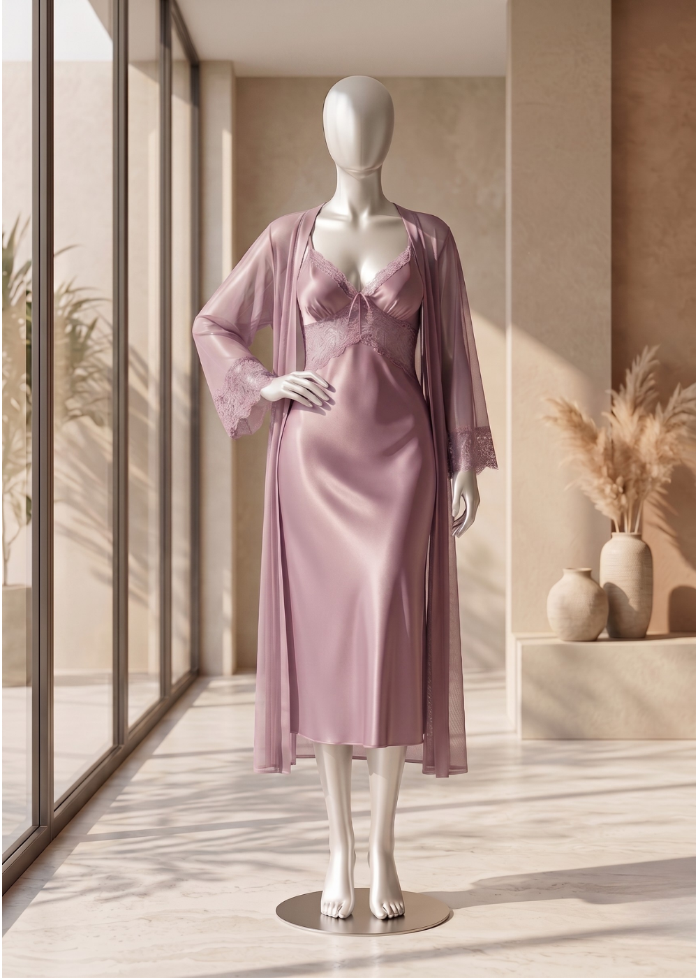 Noir Satin Grace Set