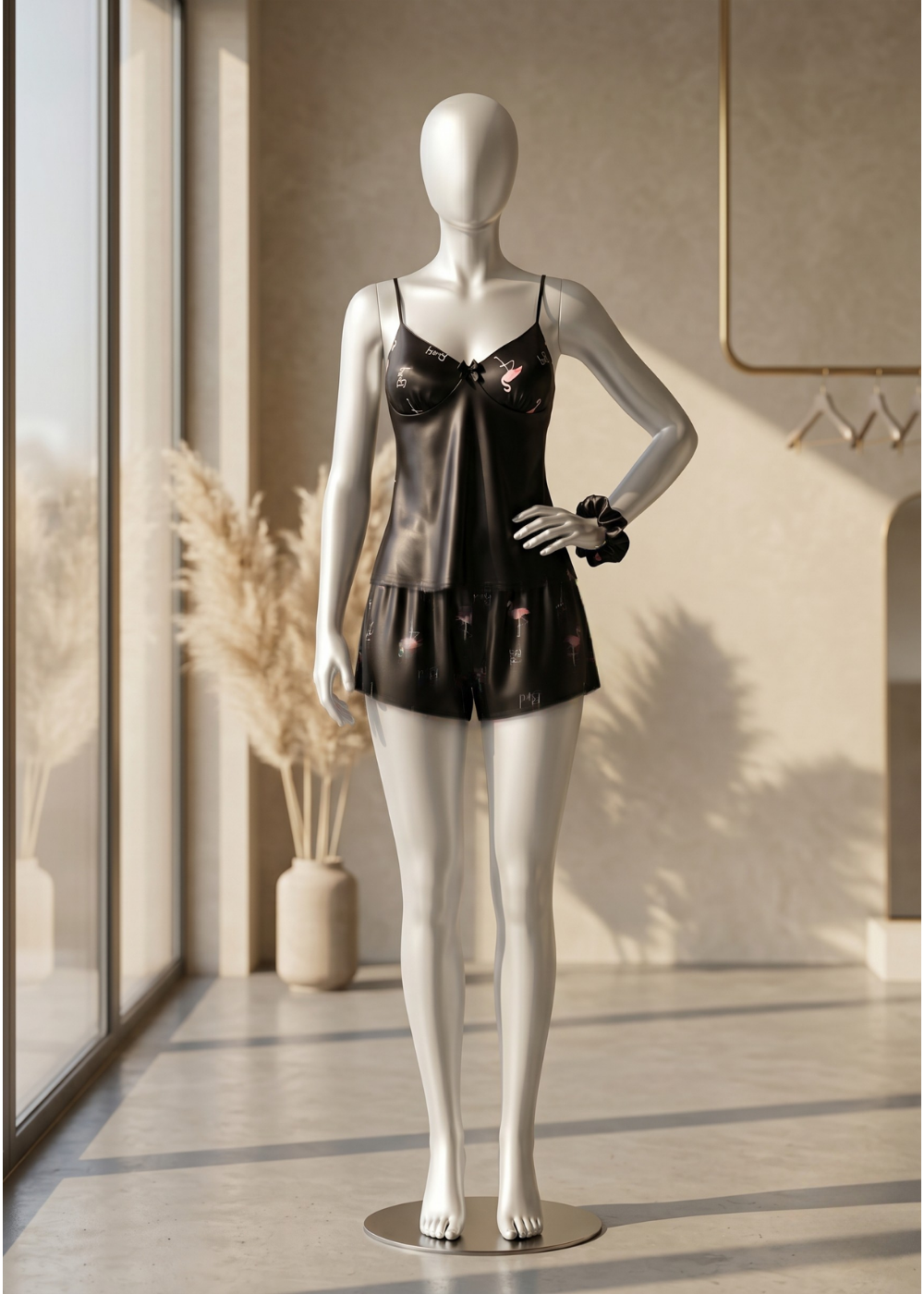 5-piece Flamingo Satin Lounge Set