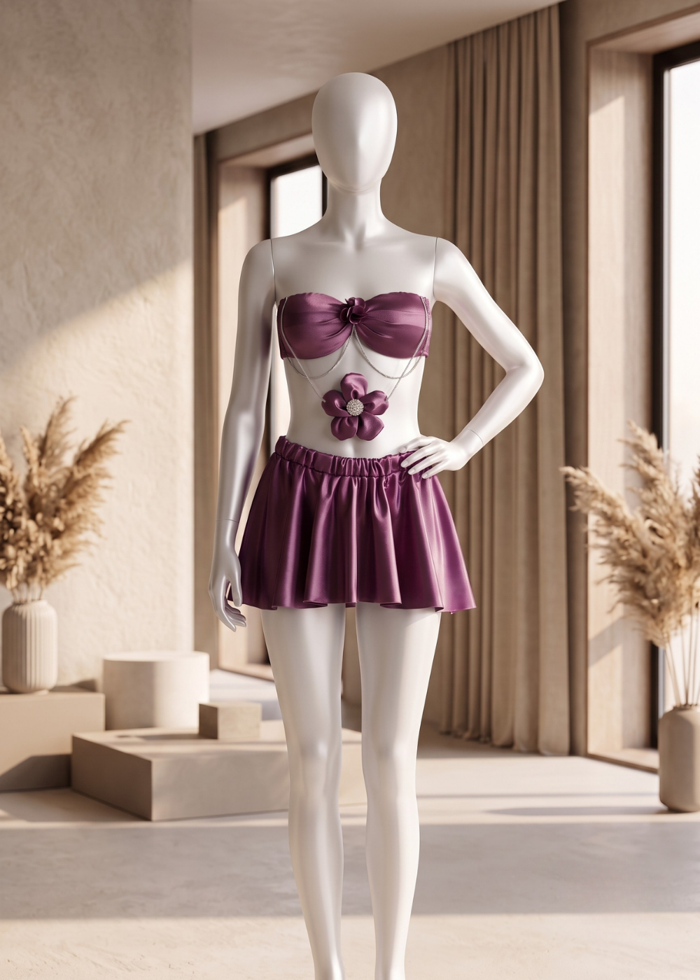 2 piece Blossom Satin Mini Set