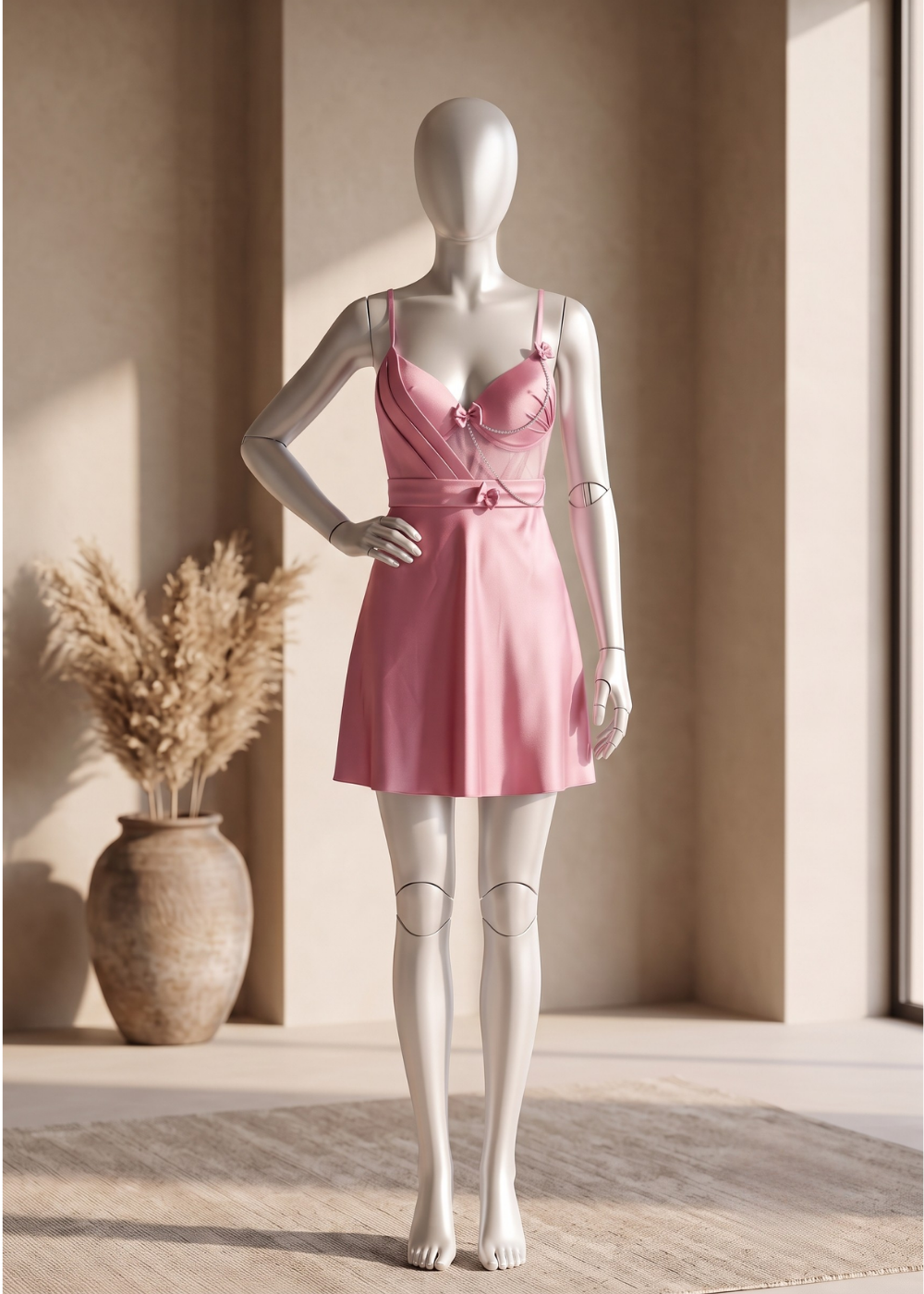 Midnight Satin Charm Babydoll