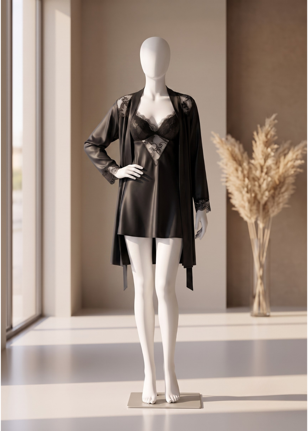 2 piece Serenity Satin Robe Set