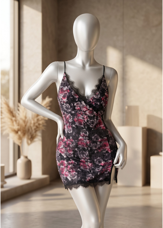 Floral Lace Slip Lingerie Dress